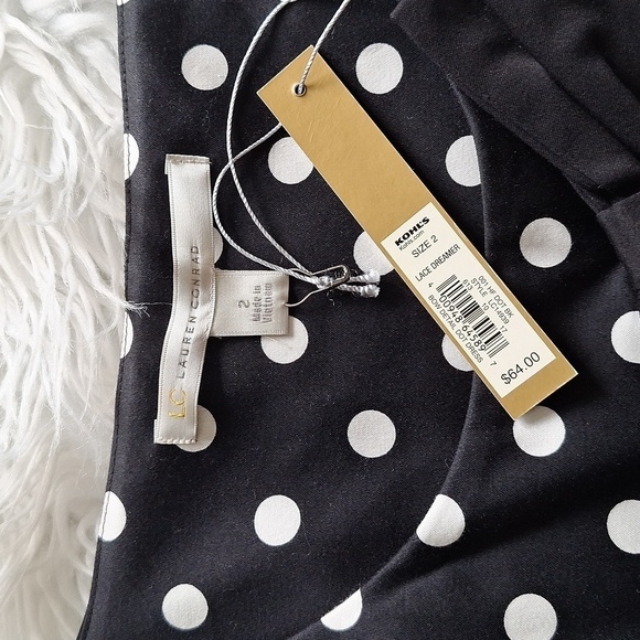 NEW LC Lauren Conrad Polka Dot Fit and Flare Dress - Picture 10 of 16